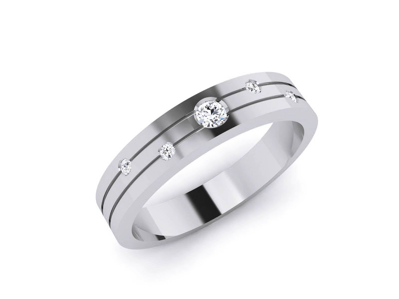 Women Band Ring 3dm render detail 3D print model_4