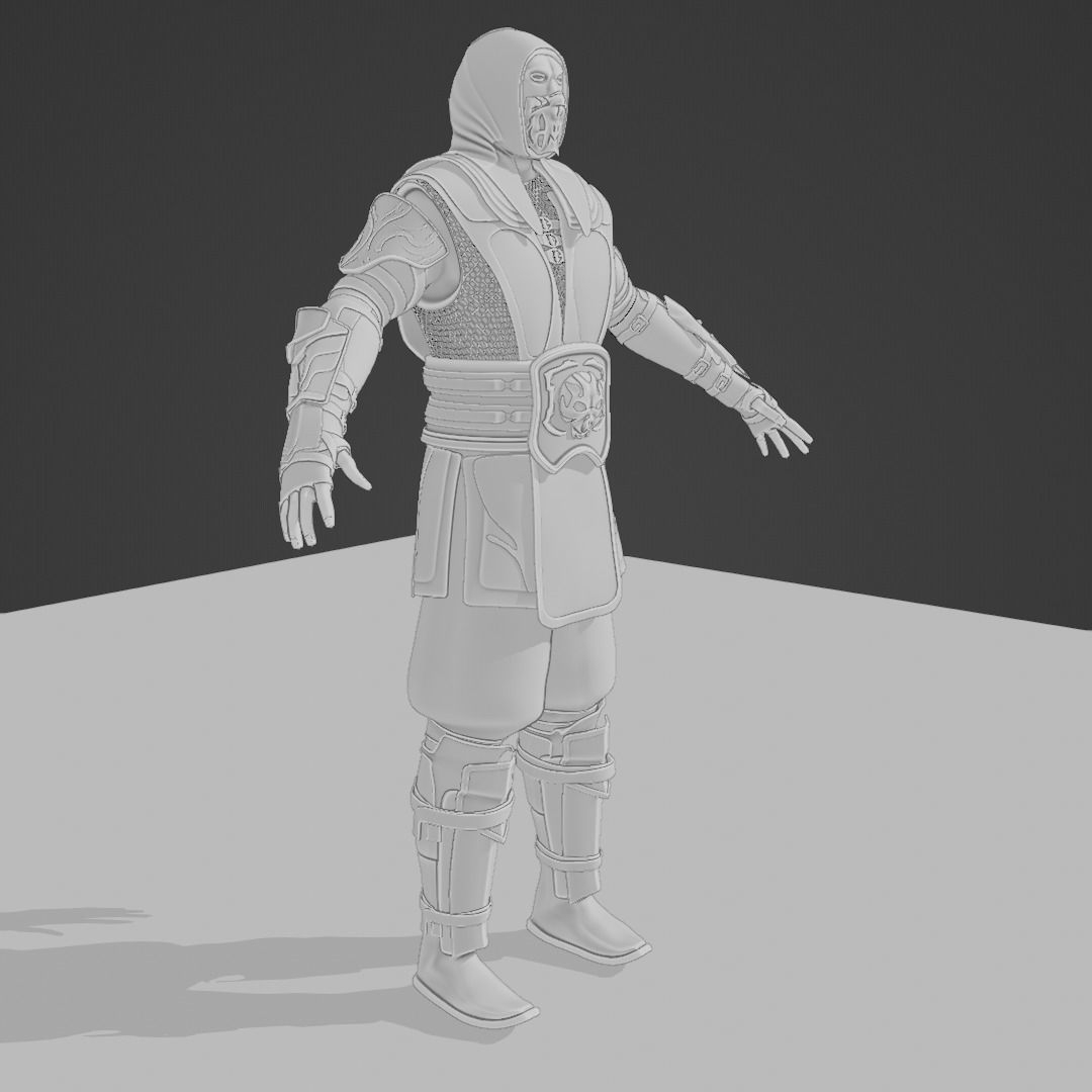 MK Scorpion Skin Low-poly 3D model_4