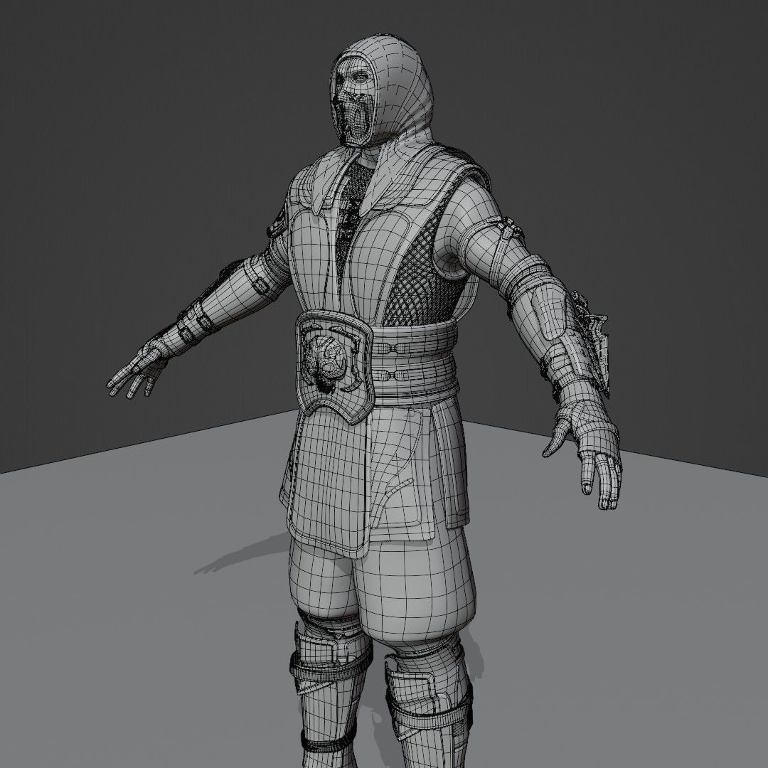 MK Scorpion Skin Low-poly 3D model_2