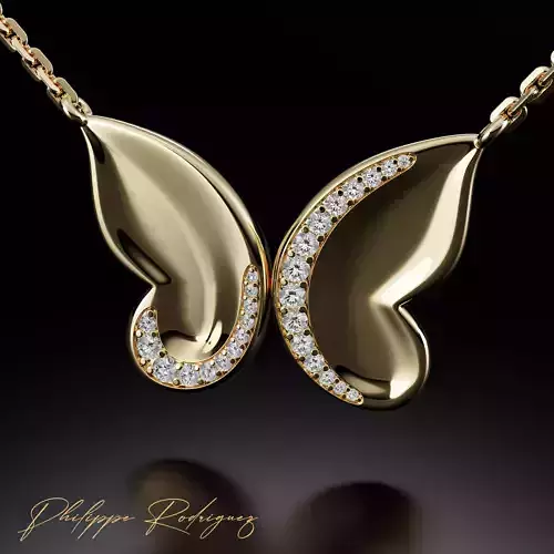 Girlish butterfly pendant