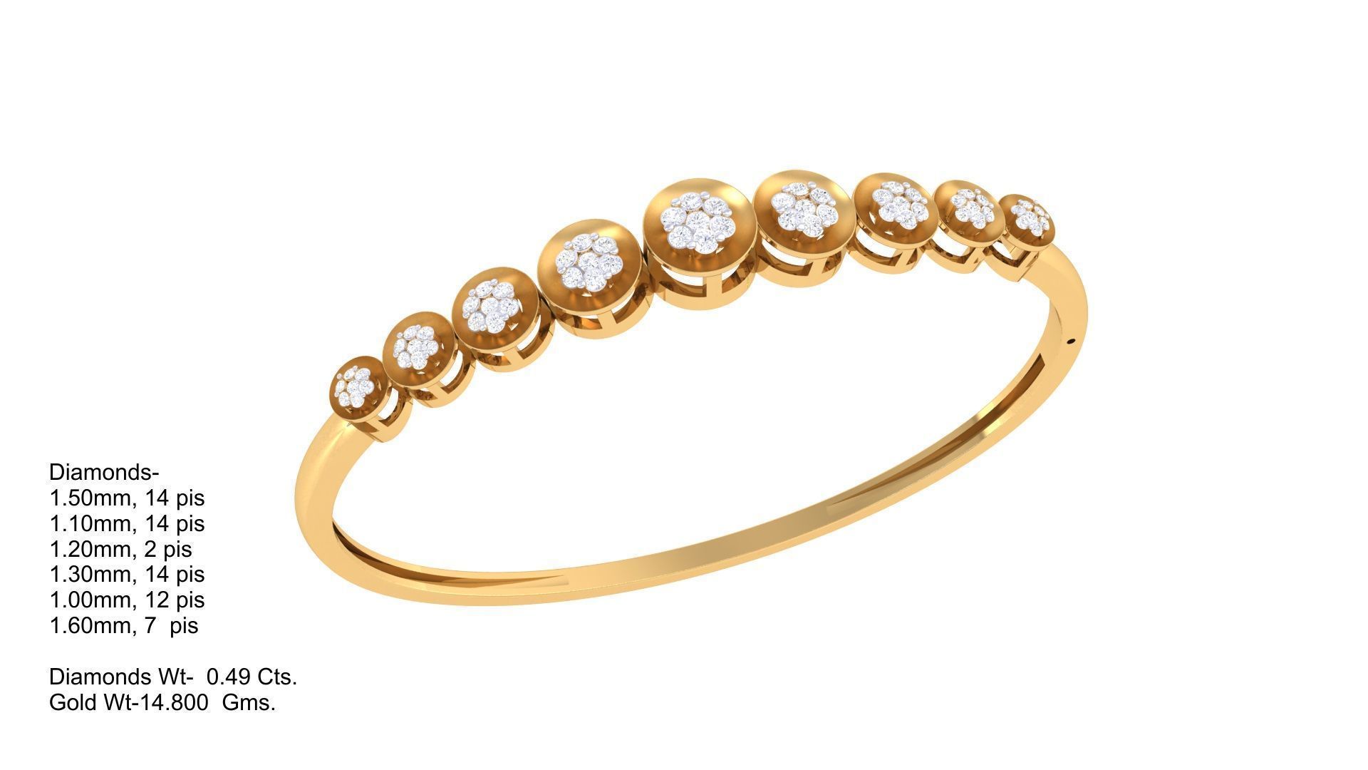 Women Bangle 3dm STL OBJ FBX Renders details 3D print model_1