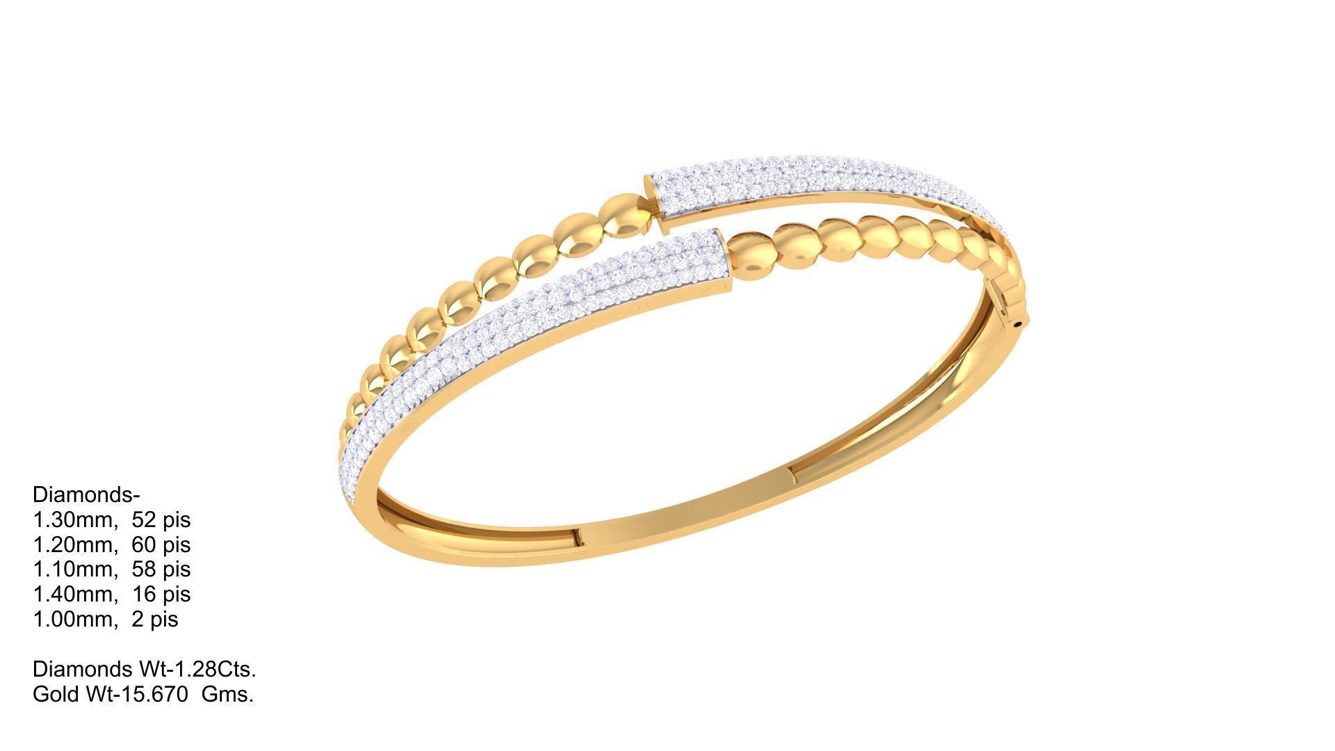 Women Bangle 3dm STL OBJ FBX Renders details 3D print model_1