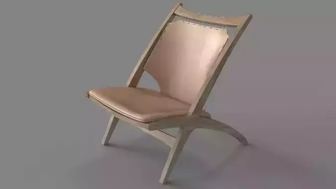 Agoni Chair Distressed Mindi With Leather 3D model