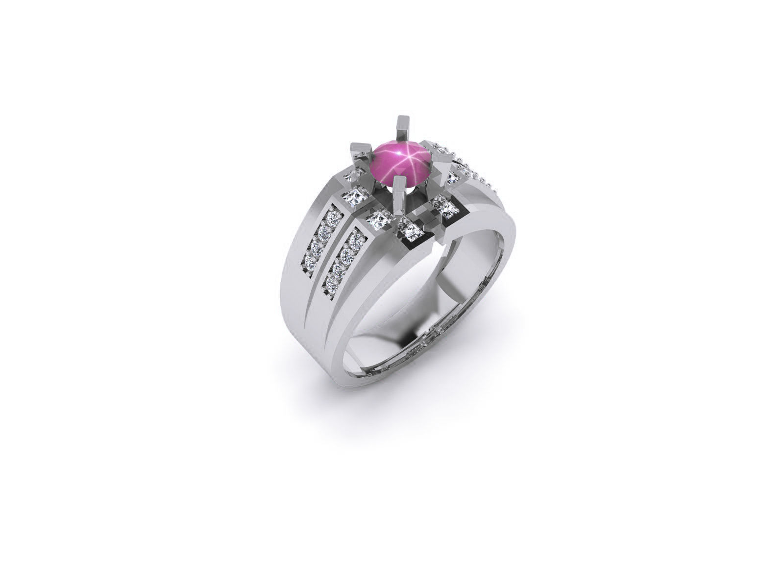Women Diamond Ring 3dm stl render detail 3D print model_11
