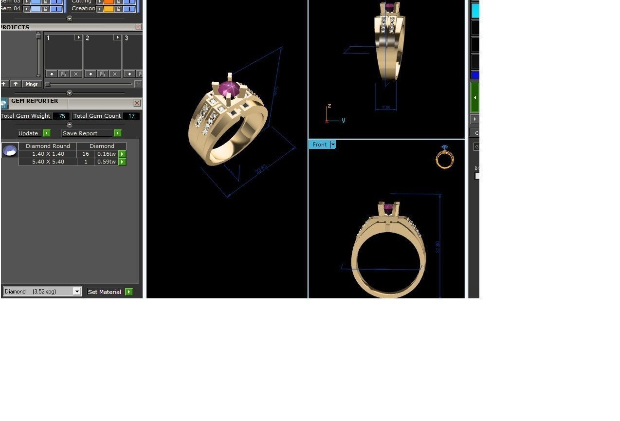 Women Diamond Ring 3dm stl render detail 3D print model_12