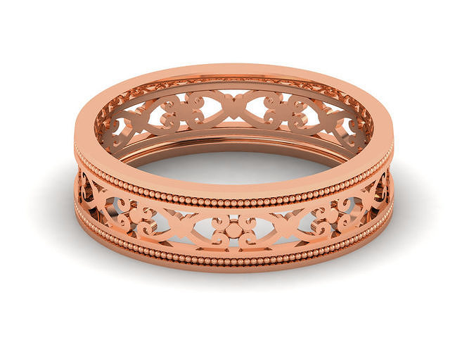 Plain Gold Band Ring 3dm render detail 3D print model