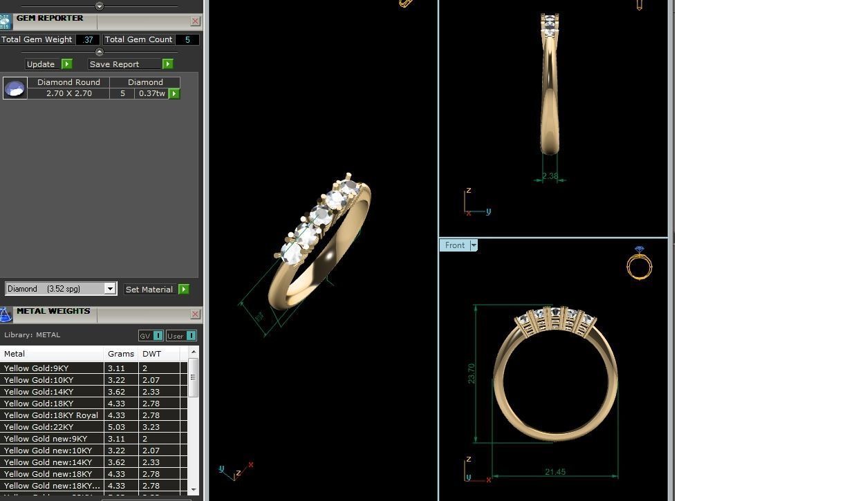 Women Band Ring 3dm render detail 3D print model_10
