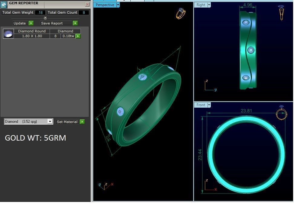 Women Band Ring 3dm render detail 3D print model_1