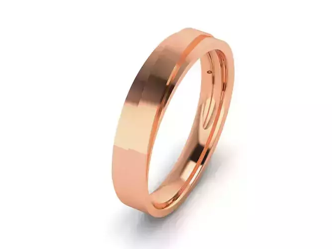 Plain Gold Band Ring 3dm render detail