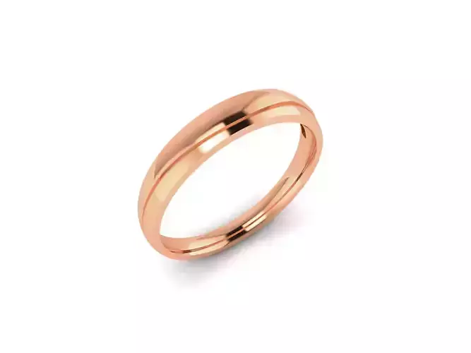 Plain Gold Band Ring 3dm render detail