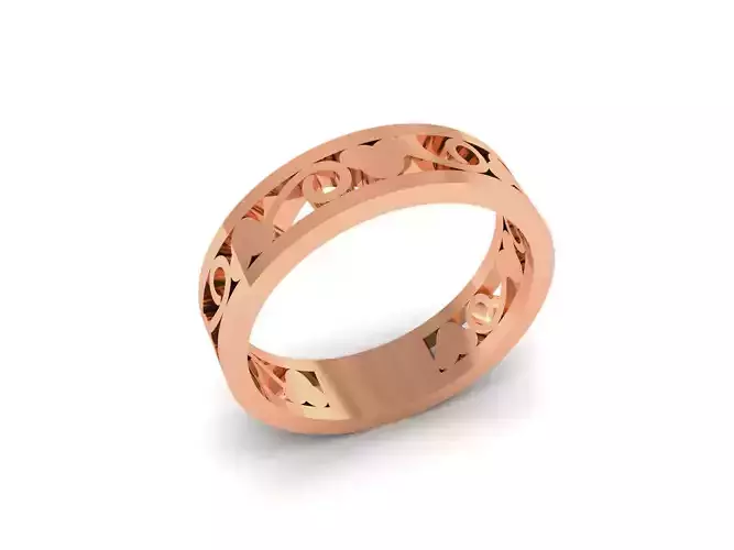 Plain Gold Band Ring 3dm render detail