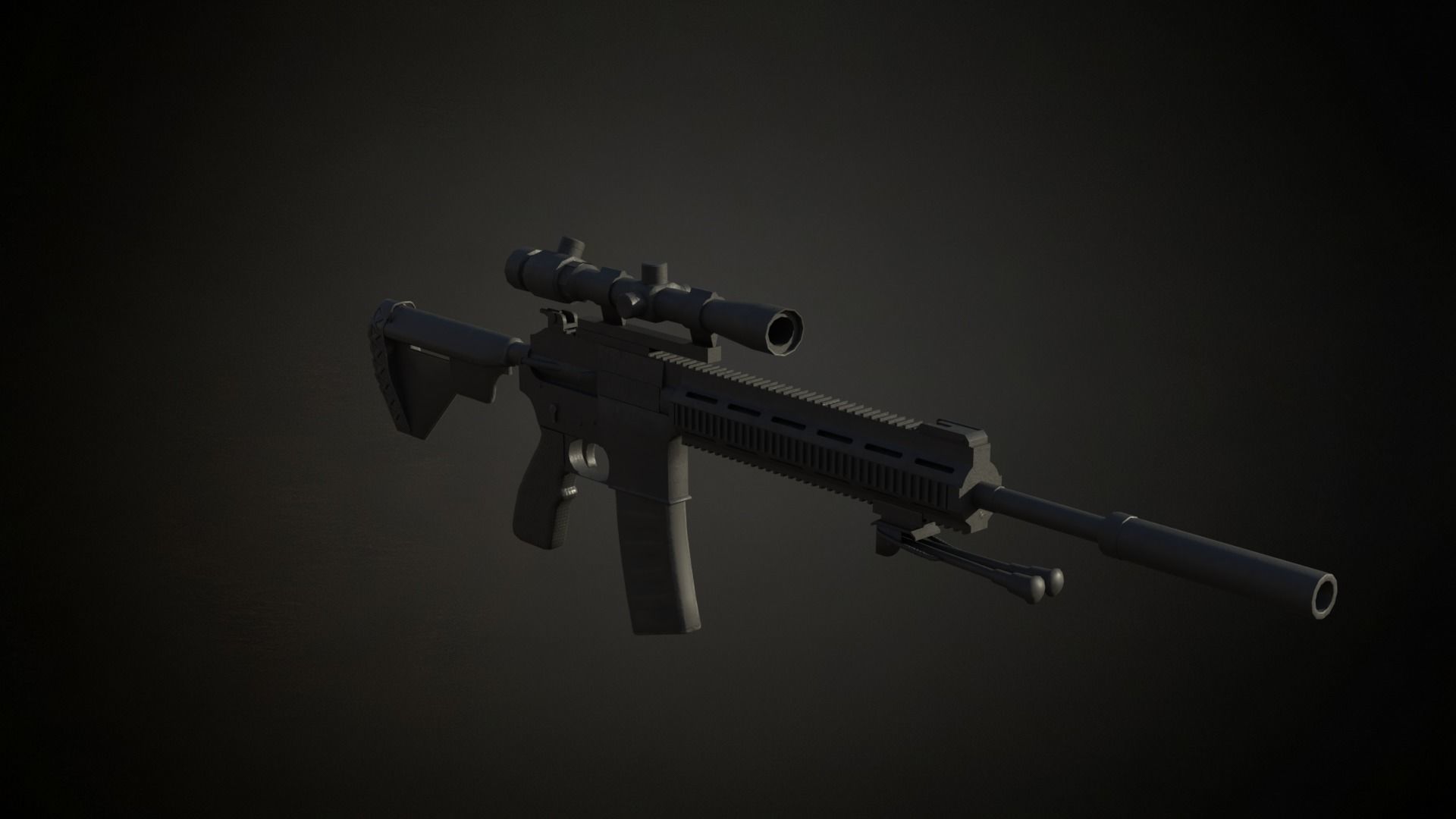 M38 Designated Marksman Rifle ready for roblox Low-poly 3D model_7
