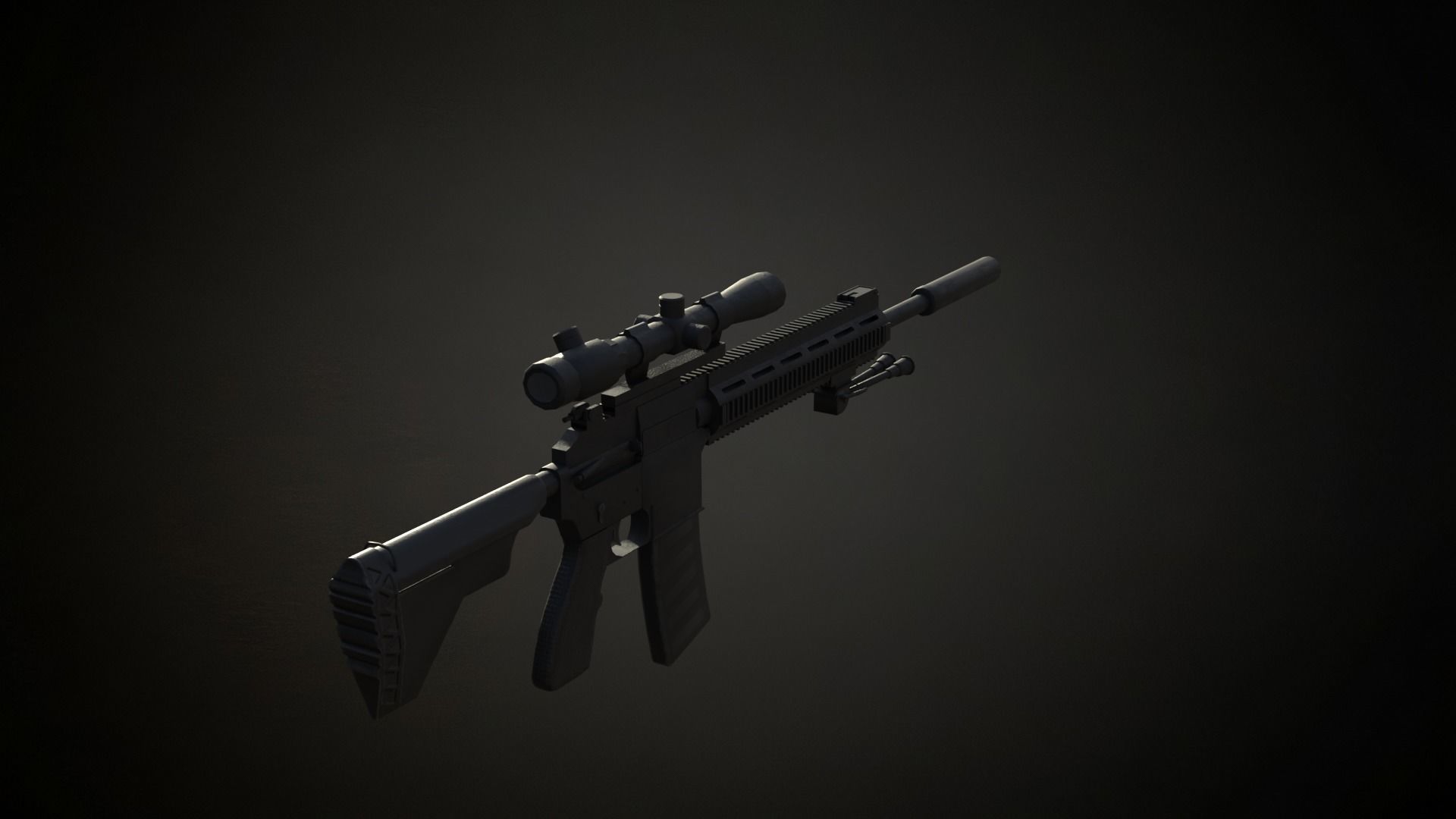 M38 Designated Marksman Rifle ready for roblox Low-poly 3D model_2