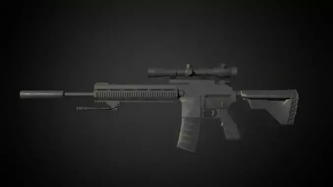 M38 Designated Marksman Rifle ready for roblox Low-poly 3D model