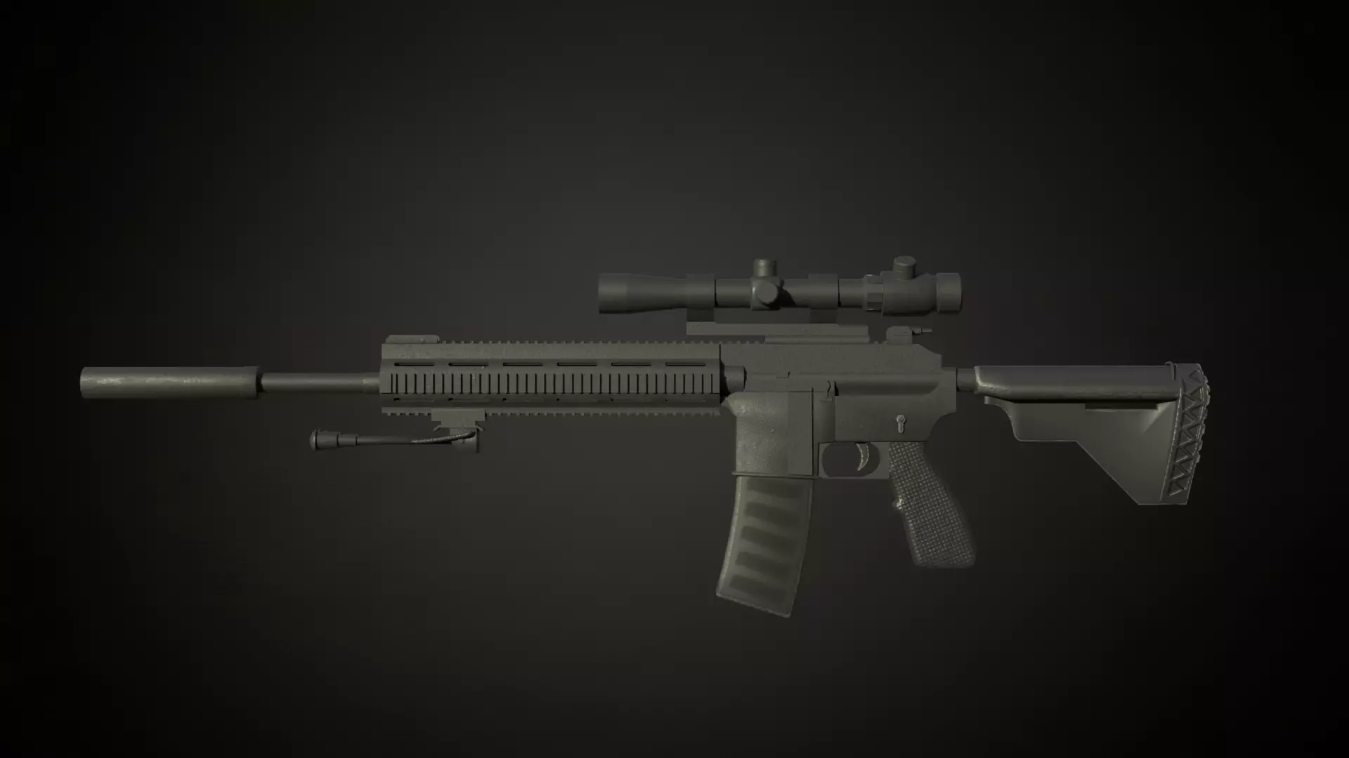 M38 Designated Marksman Rifle ready for roblox Low-poly 3D model_0