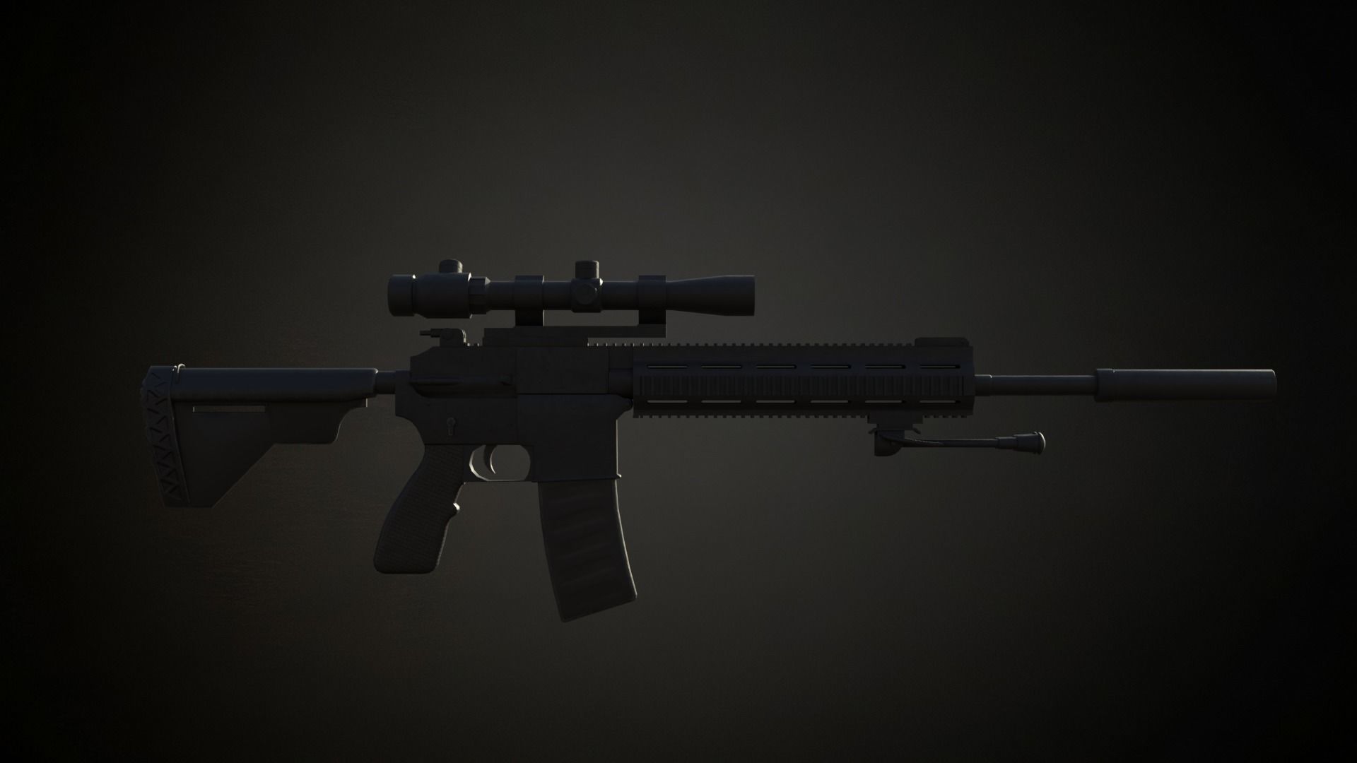 M38 Designated Marksman Rifle ready for roblox Low-poly 3D model_6