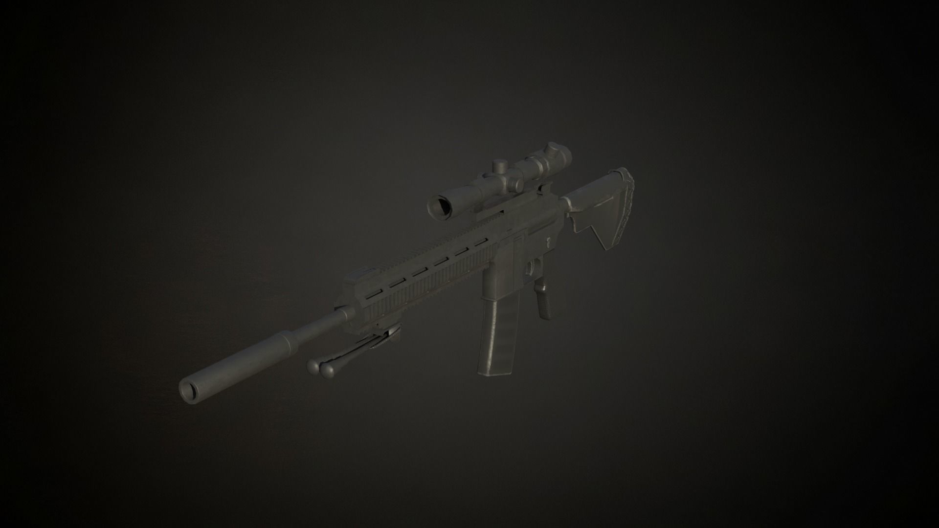 M38 Designated Marksman Rifle ready for roblox Low-poly 3D model_8