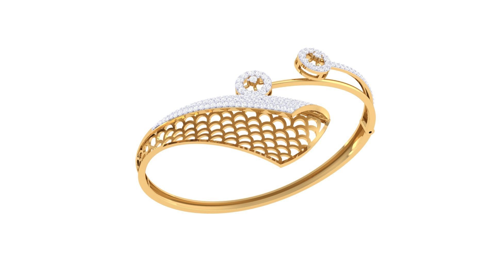 Women Bangle 3dm STL OBJ FBX Renders details 3D print model_2