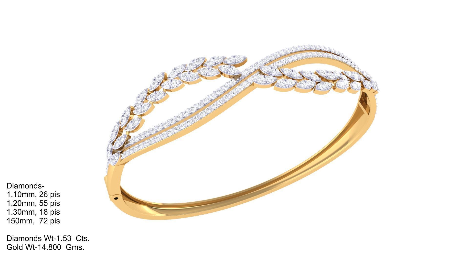 Women Bangle 3dm STL OBJ FBX Renders details 3D print model_1