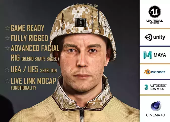 High Quality Realistic Soldier Sand 03