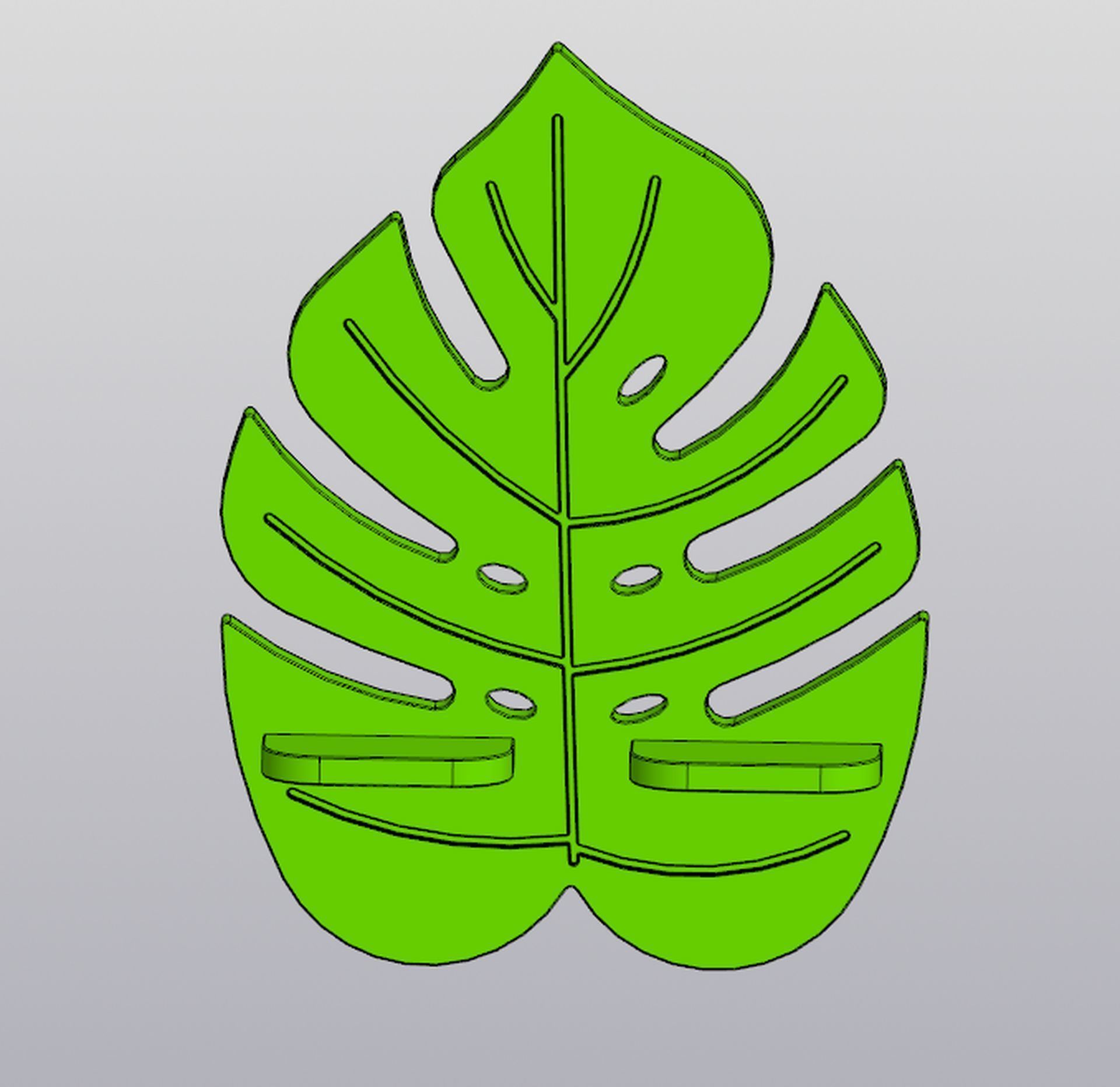 Phone Holder Monstera 3D print model_8