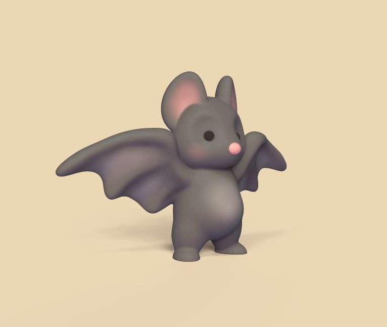 Baby Bat Open Wings 3D print model_1
