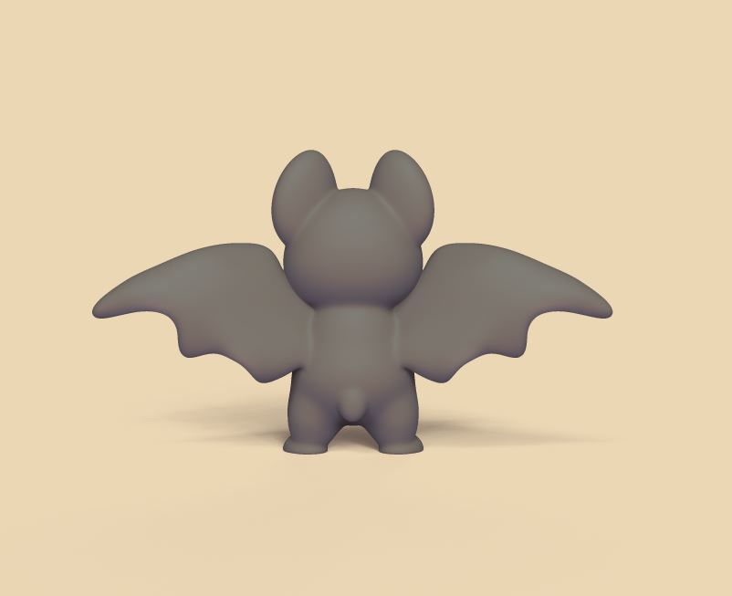 Baby Bat Open Wings 3D print model_3