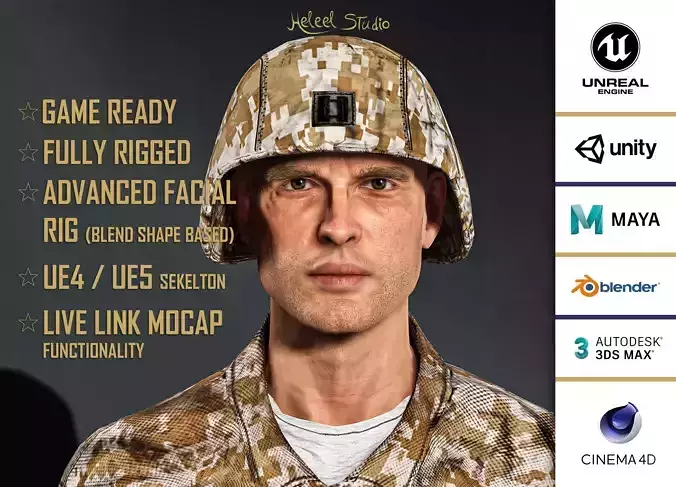 High Quality Realistic Soldier Sand 02