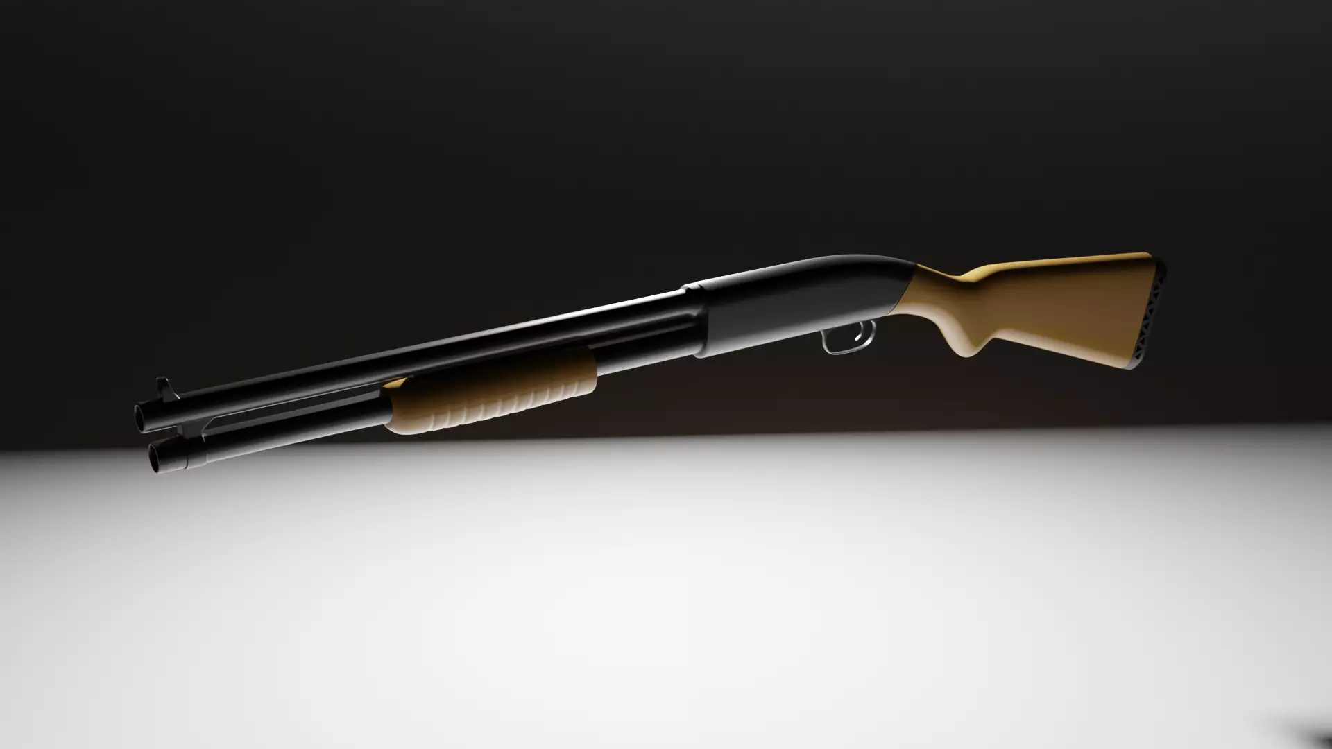 Shotgun Low-poly 3D model_0