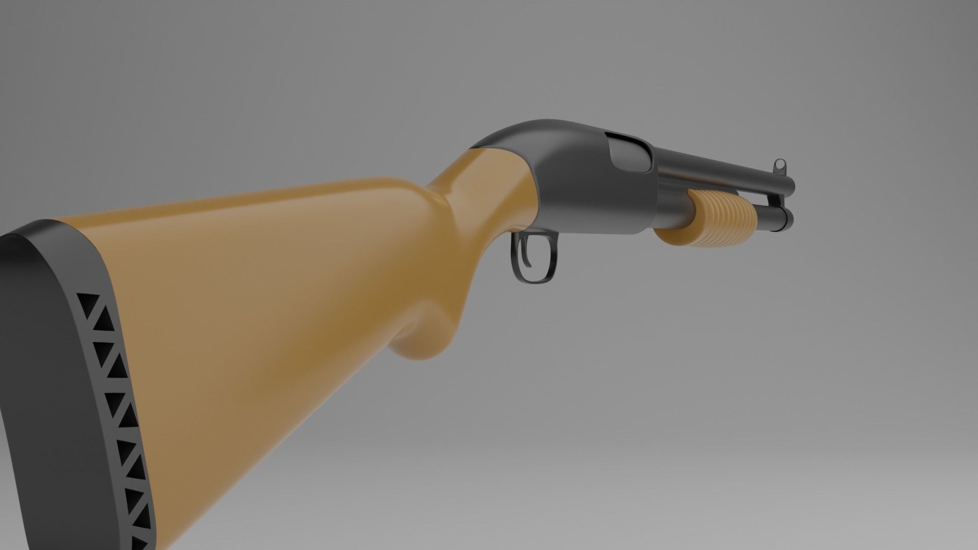 Shotgun Low-poly 3D model_2