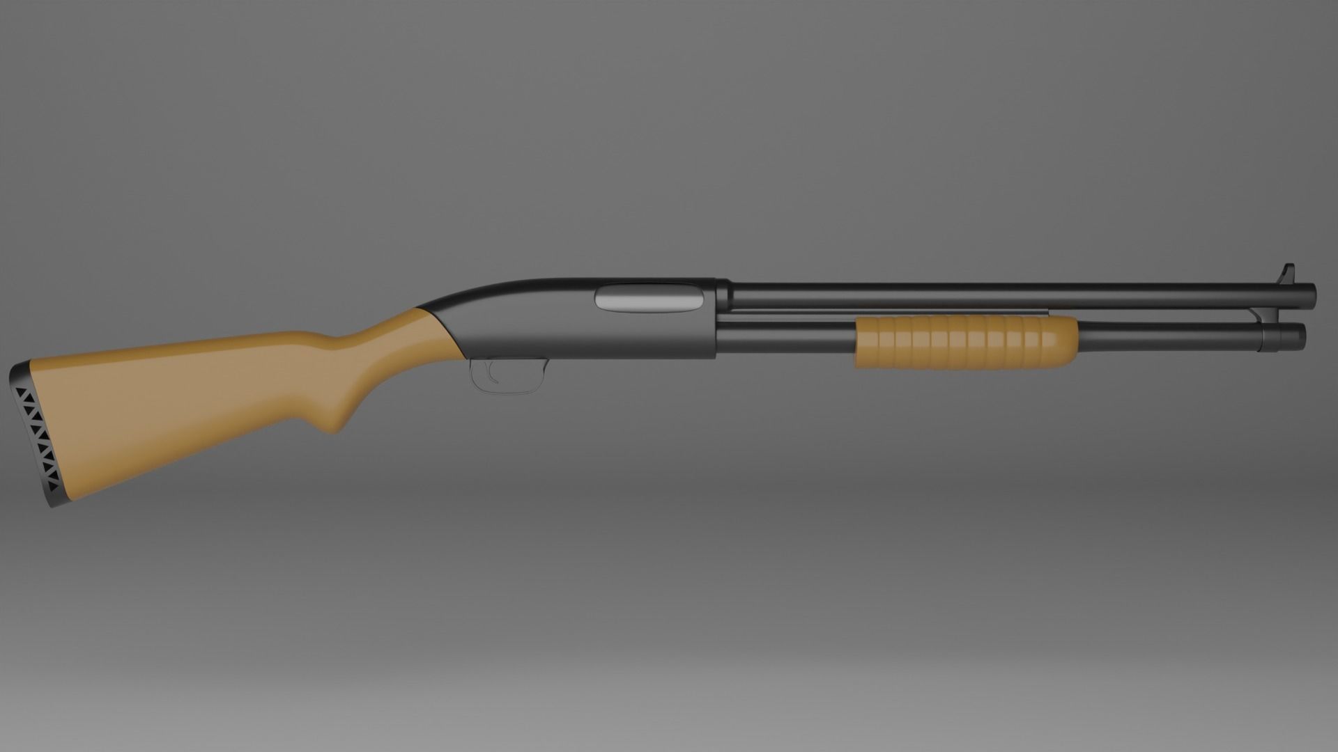 Shotgun Low-poly 3D model_1