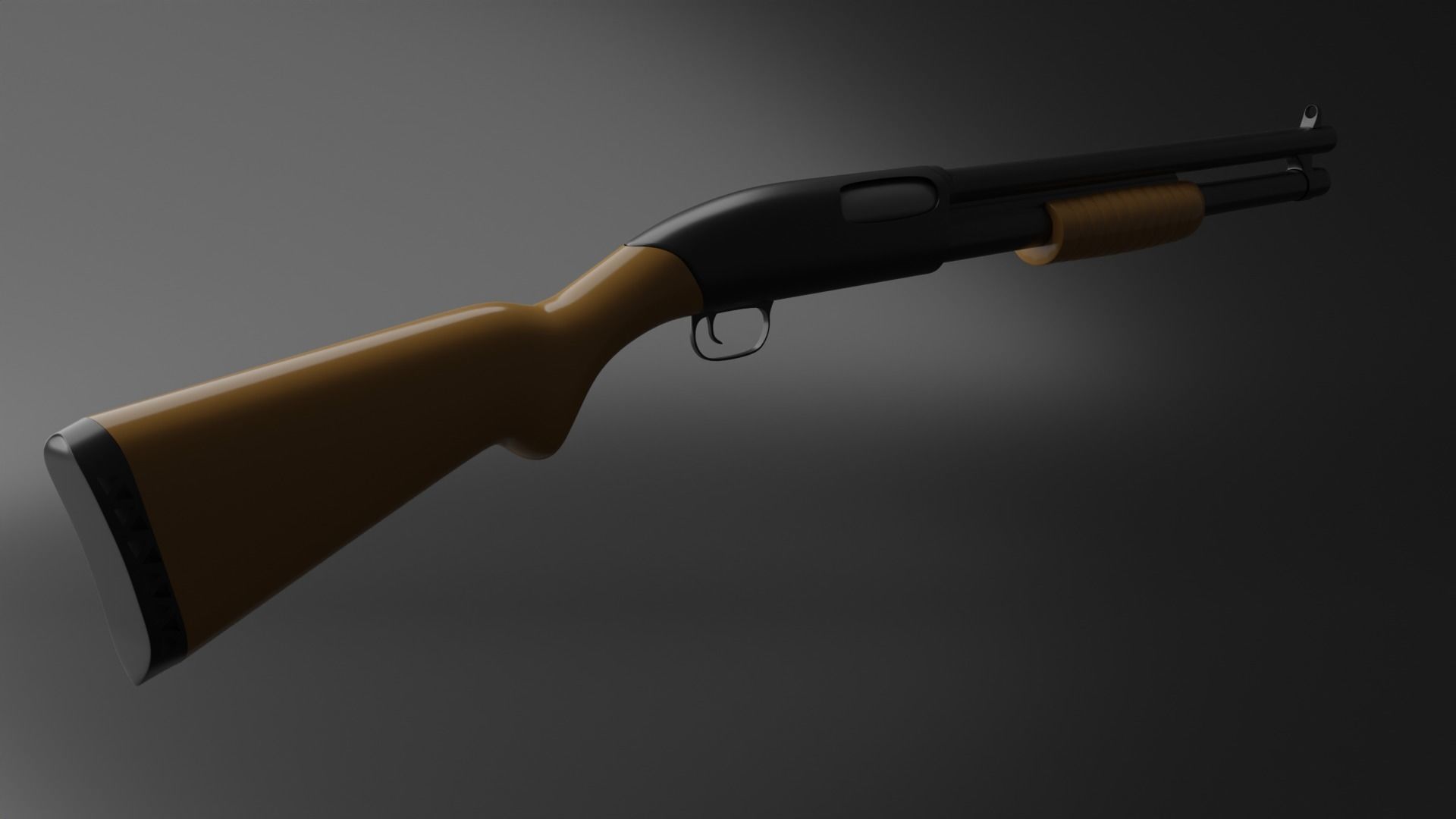 Shotgun Low-poly 3D model_4