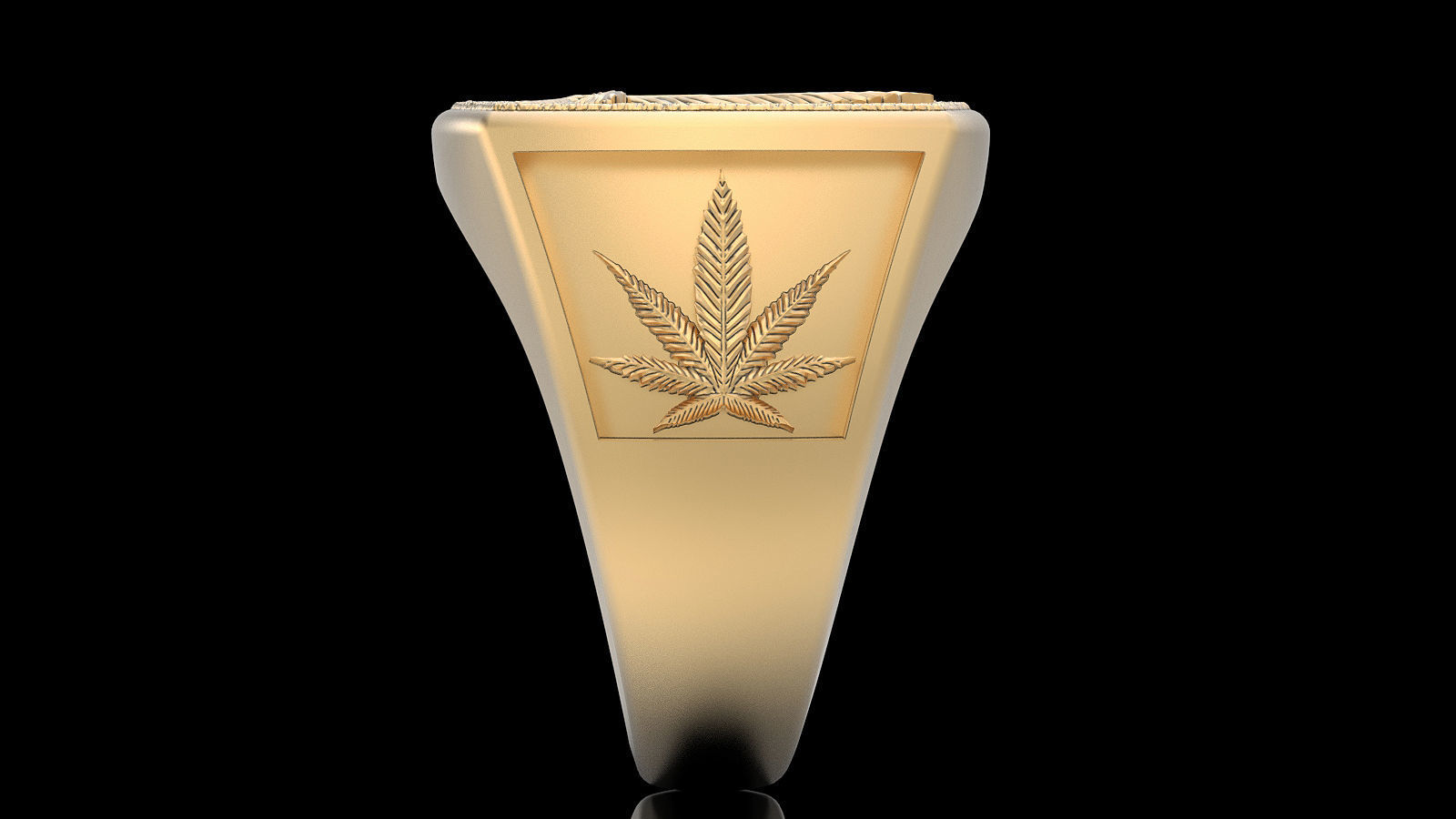 Marijuana ring silver gold printable jewelry 3D model 3D print model_4