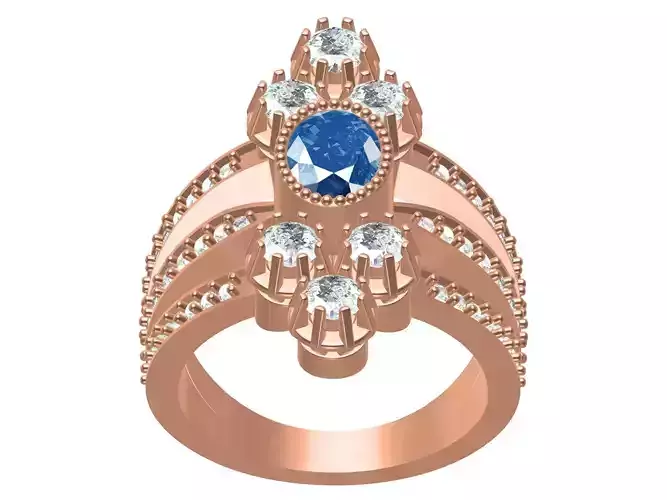 Distinct Flower Cluster Ring for Women