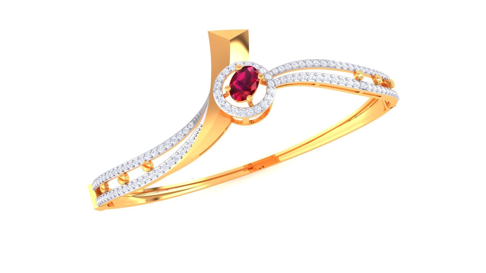 Women Bangle 3dm STL OBJ FBX Renders details 3D print model_2