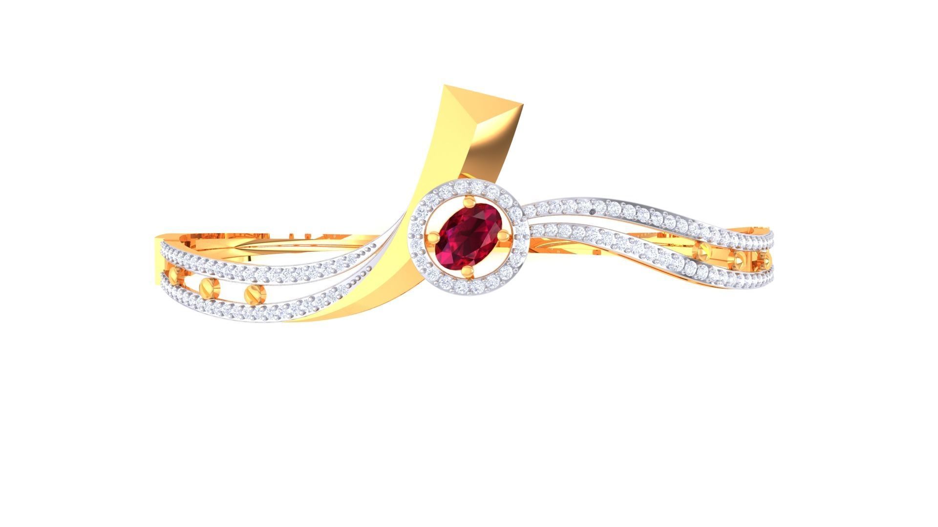 Women Bangle 3dm STL OBJ FBX Renders details 3D print model_3