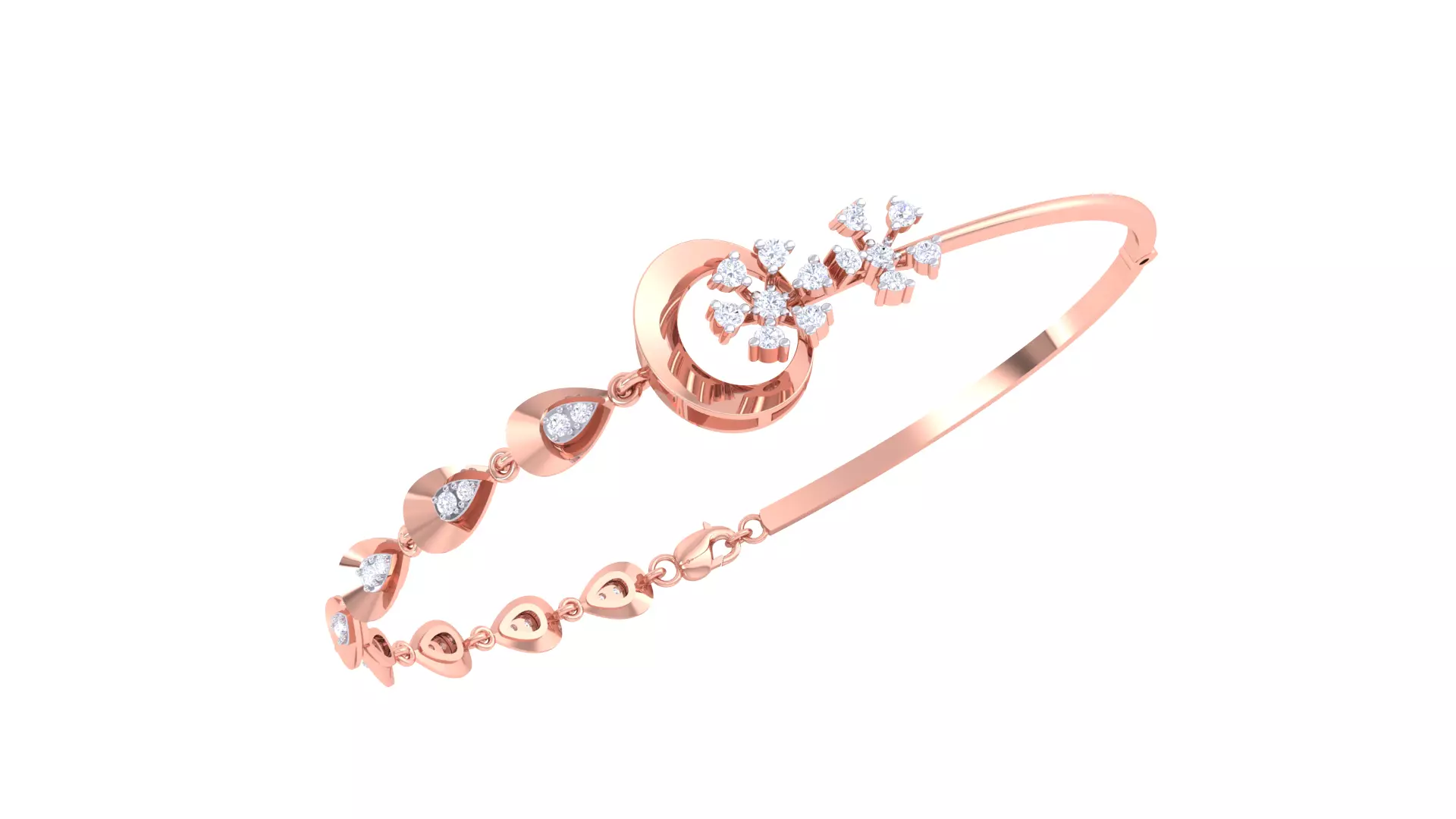 Women Bangle 3dm STL OBJ FBX Renders details 3D print model_0