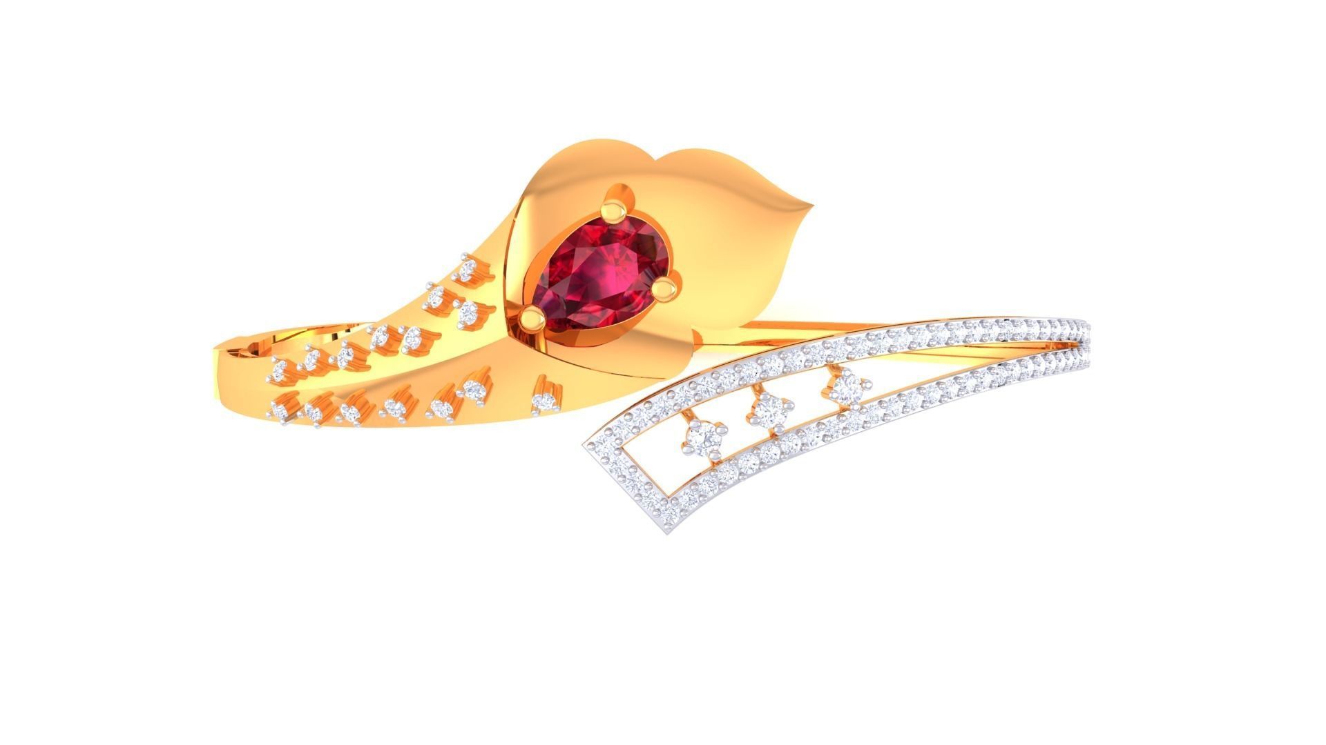 Women Bangle 3dm STL OBJ FBX Renders details 3D print model_3