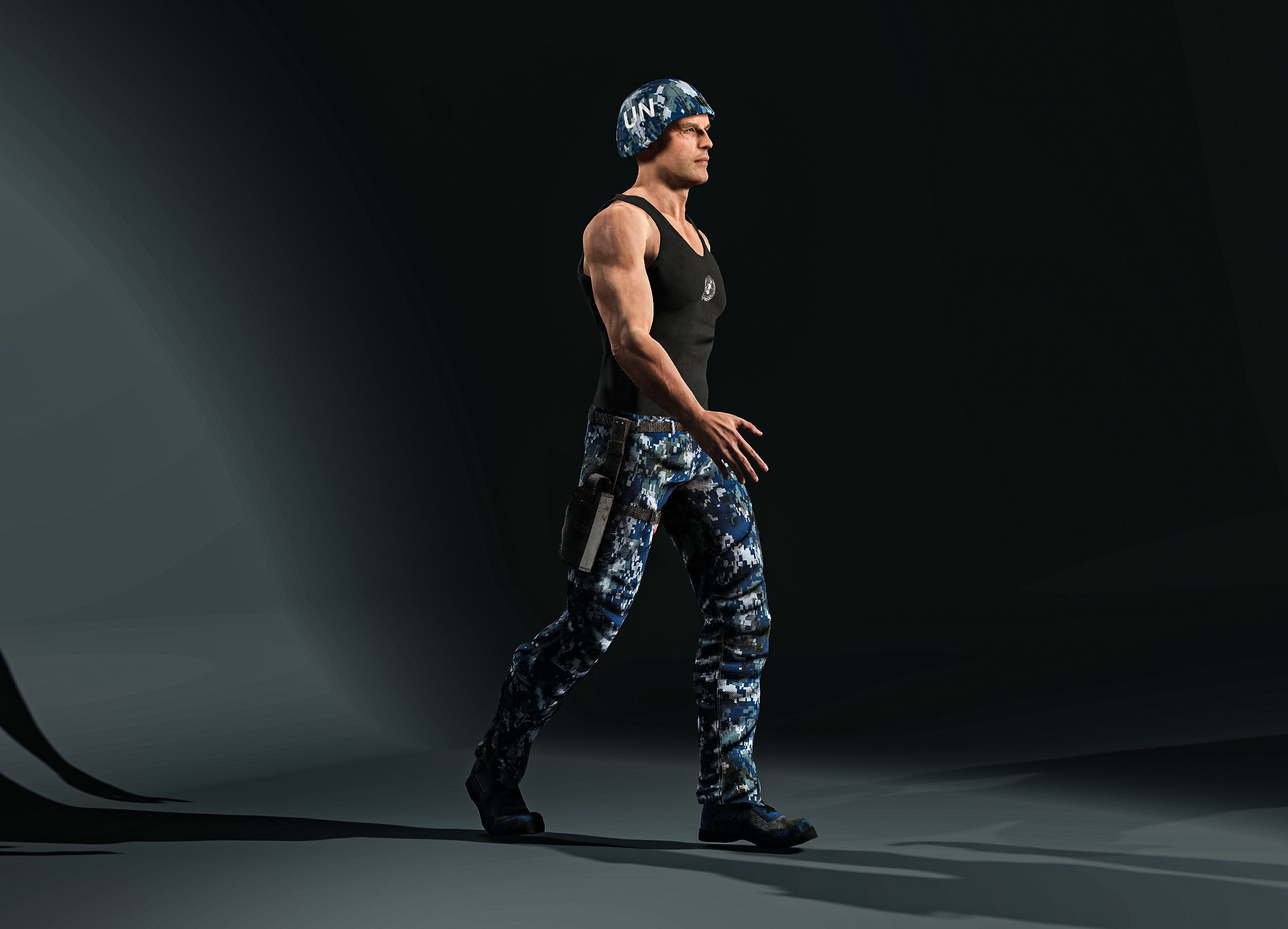 High Quality Realistic Soldier Navy 04 Low-poly 3D model_13