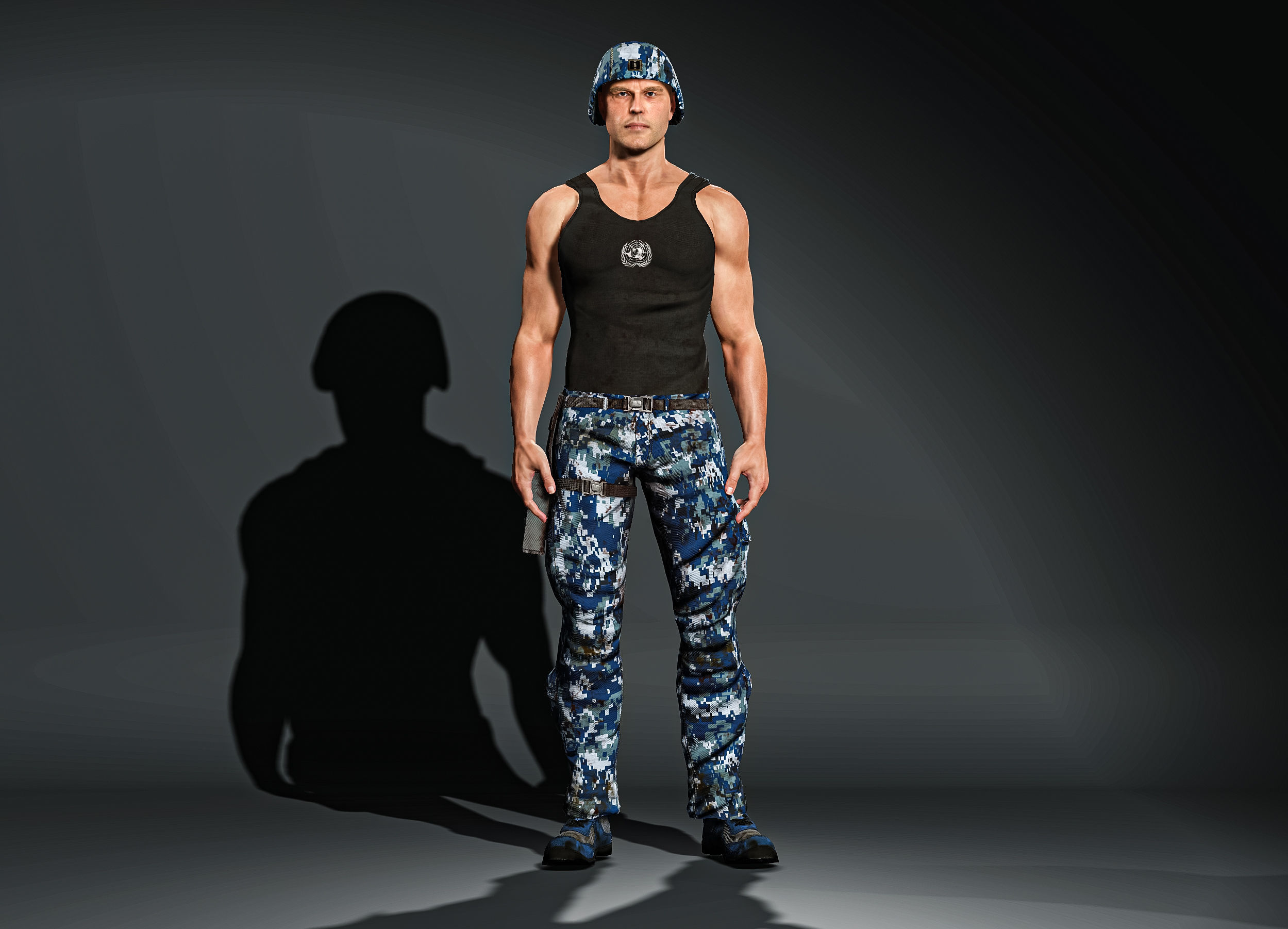 High Quality Realistic Soldier Navy 04 Low-poly 3D model_2
