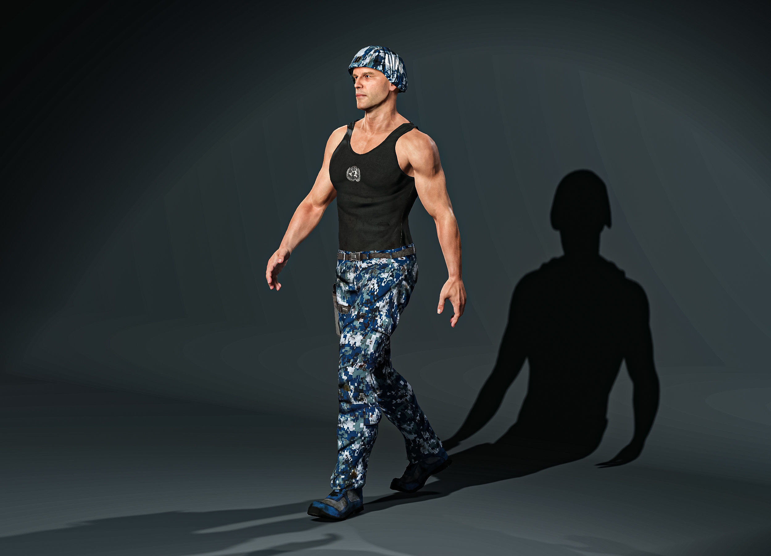 High Quality Realistic Soldier Navy 04 Low-poly 3D model_14