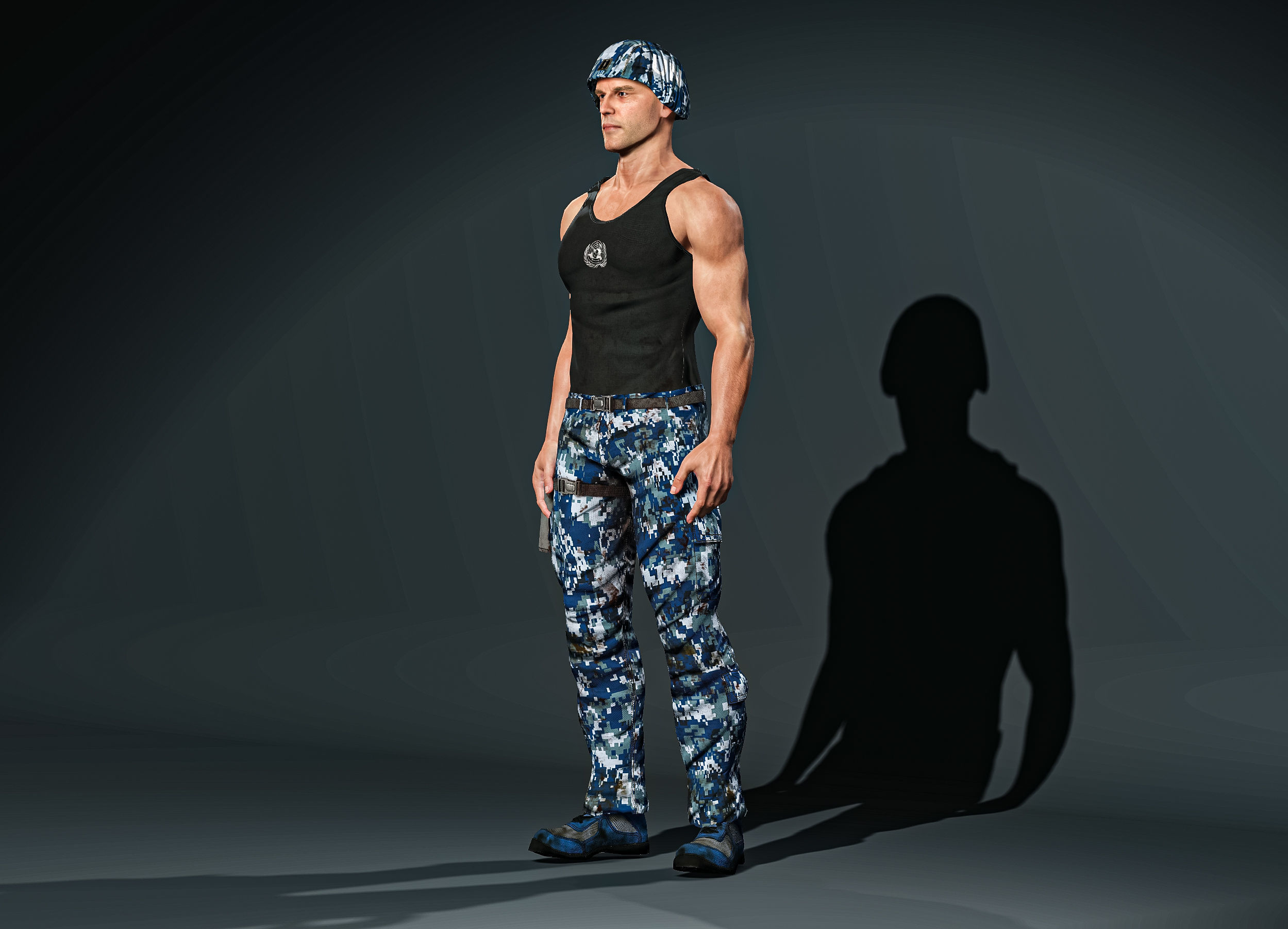 High Quality Realistic Soldier Navy 04 Low-poly 3D model_3