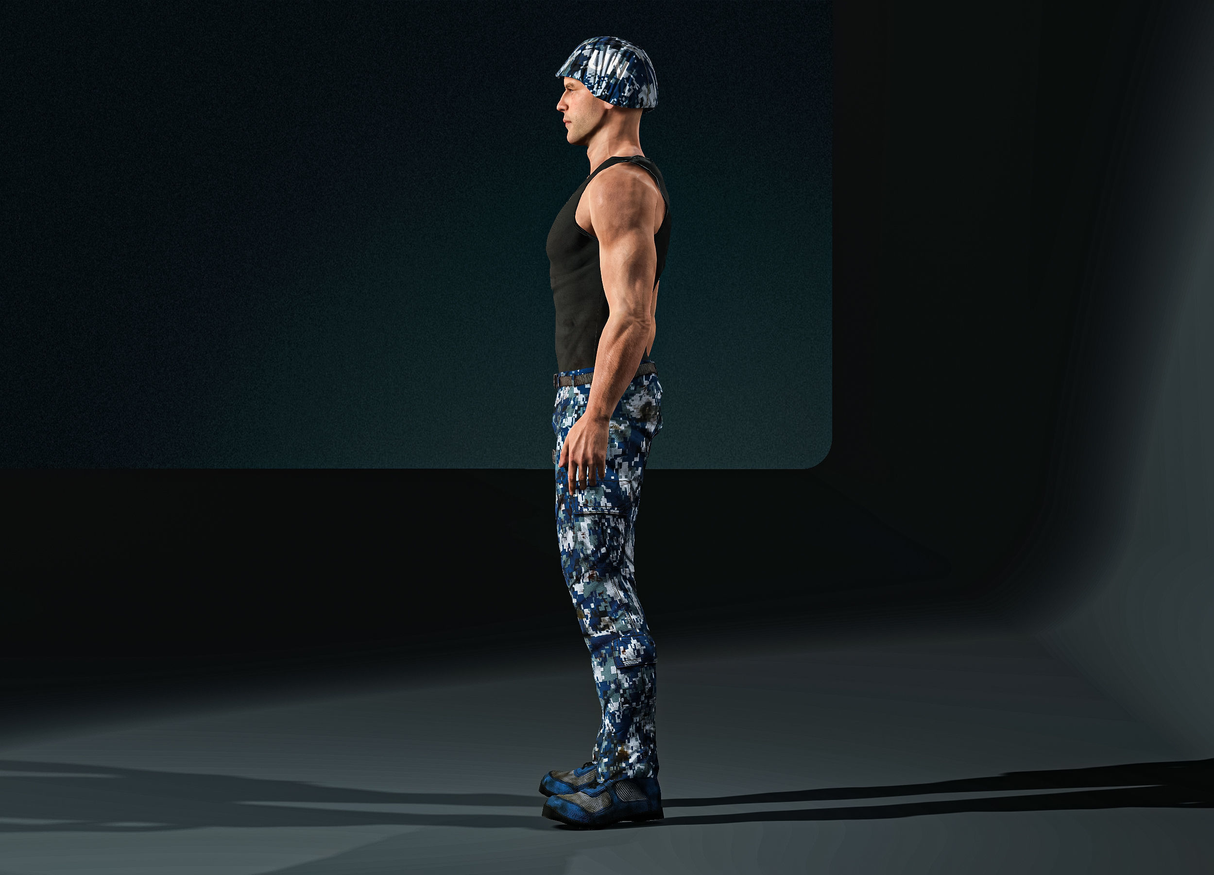 High Quality Realistic Soldier Navy 04 Low-poly 3D model_4