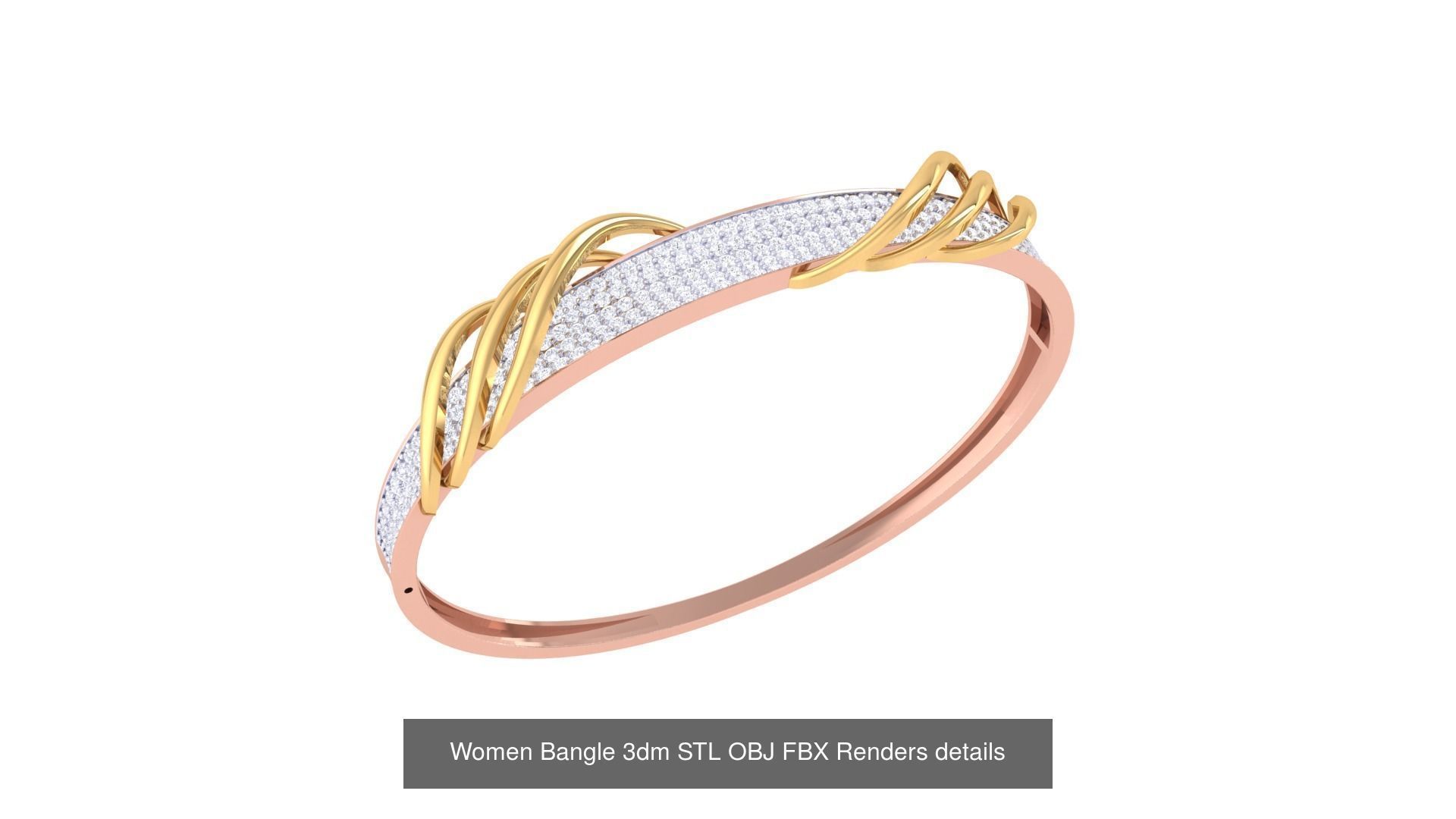 128 Women Bangle 3dm STL OBJ FBX Renders details Collection _68