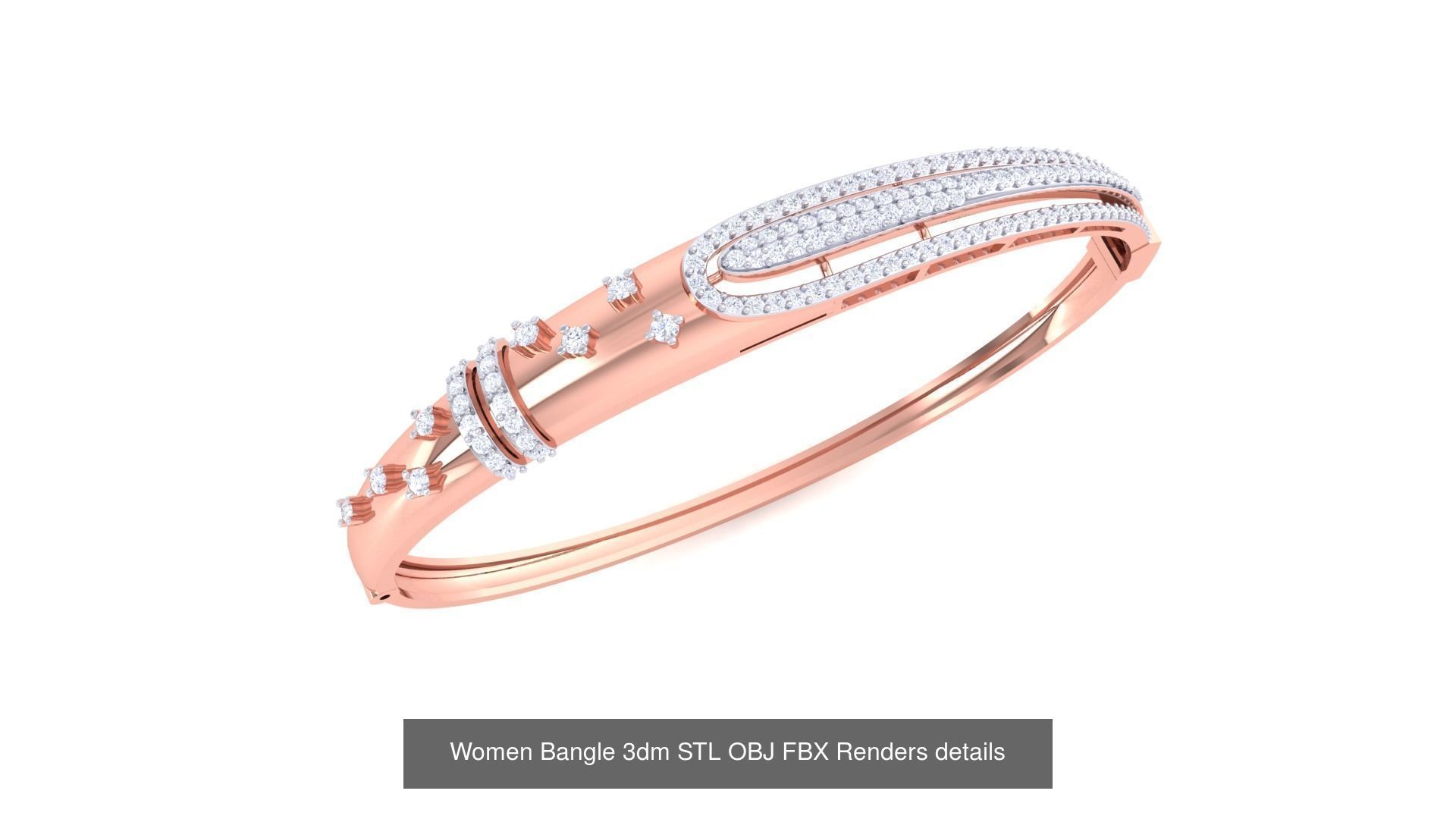 128 Women Bangle 3dm STL OBJ FBX Renders details Collection _128