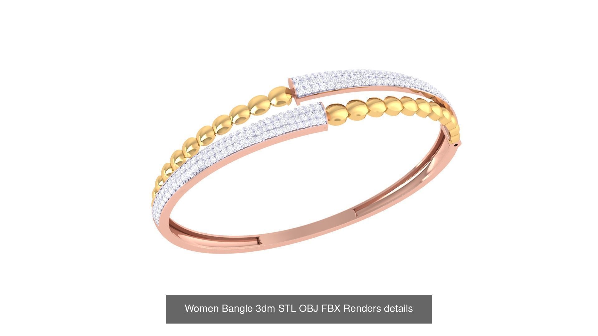 128 Women Bangle 3dm STL OBJ FBX Renders details Collection _78