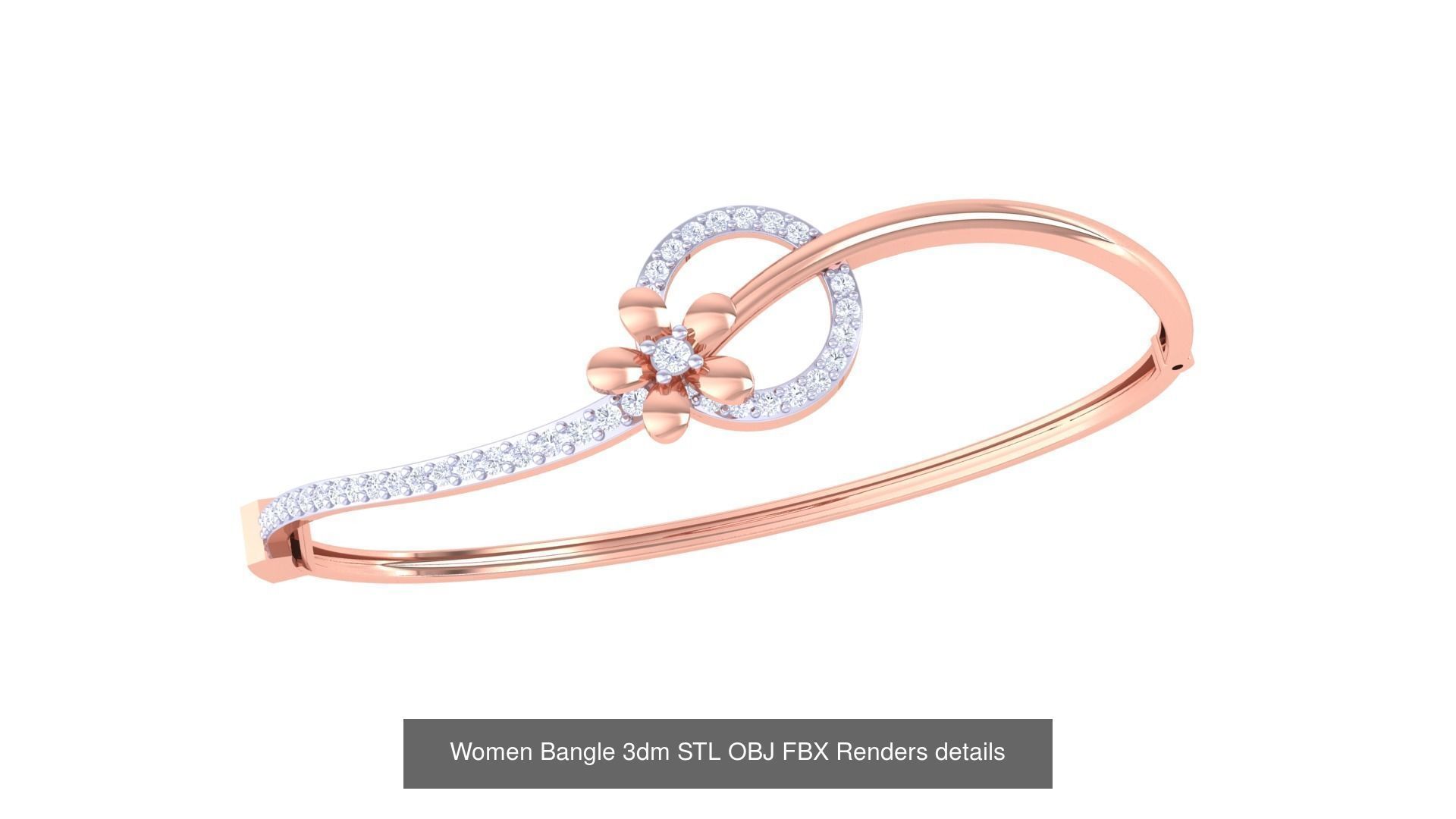 128 Women Bangle 3dm STL OBJ FBX Renders details Collection _50