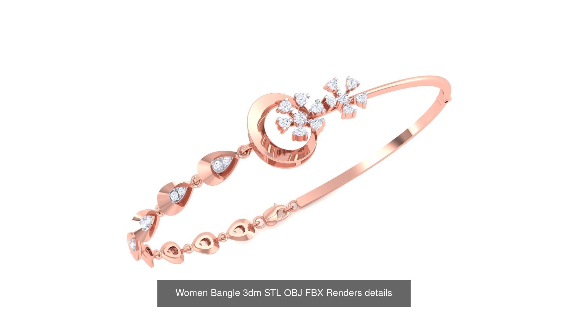 128 Women Bangle 3dm STL OBJ FBX Renders details Collection _129