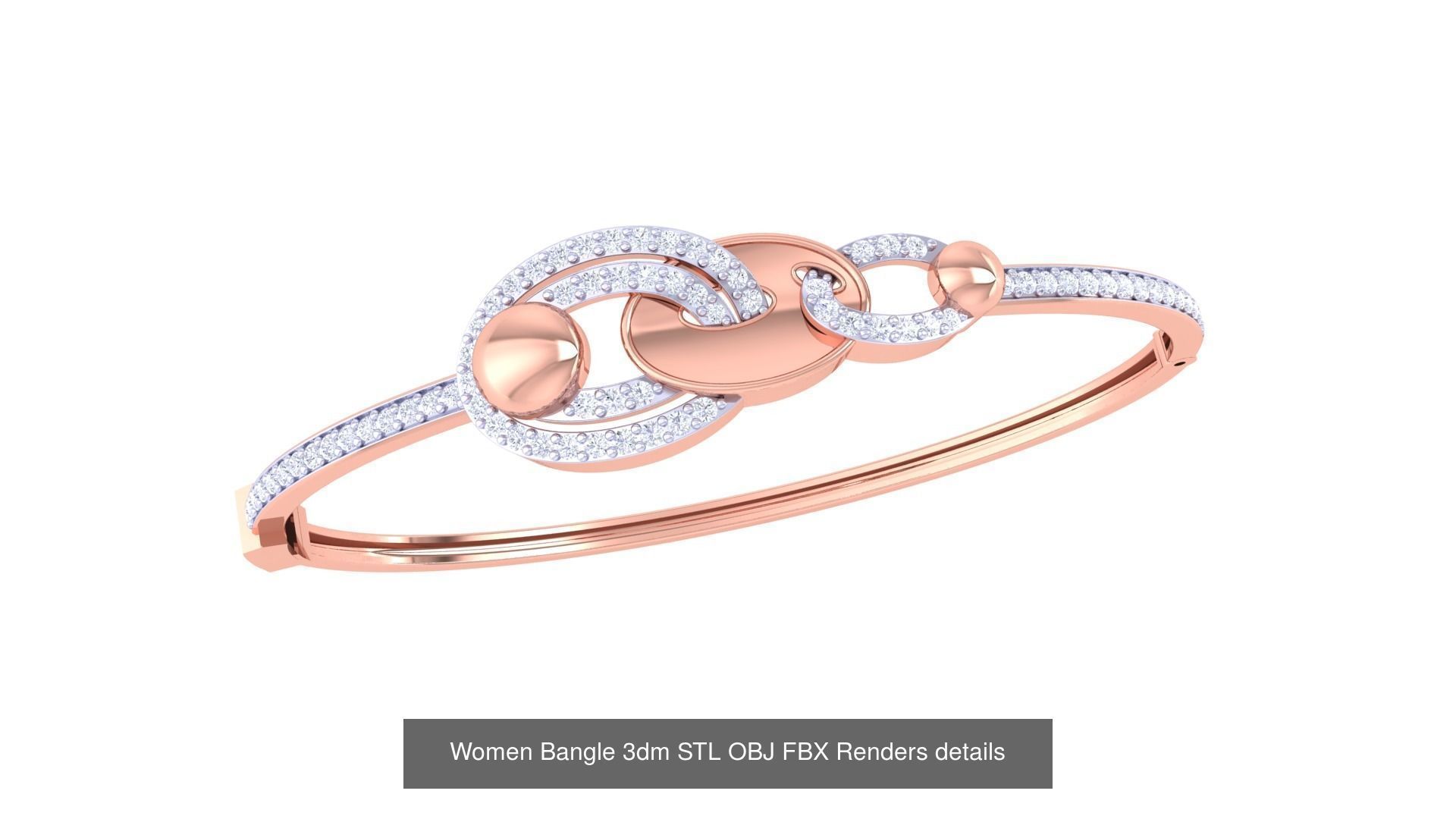 128 Women Bangle 3dm STL OBJ FBX Renders details Collection _48