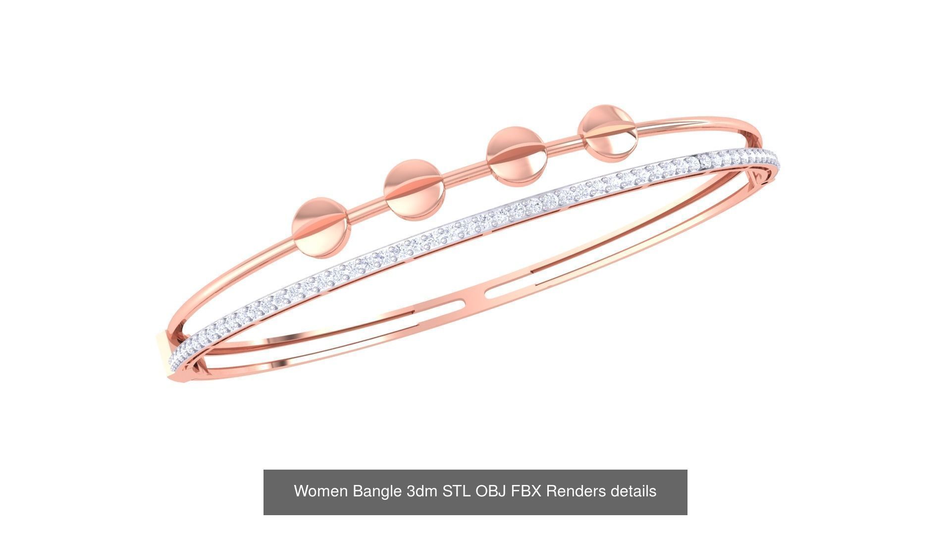 128 Women Bangle 3dm STL OBJ FBX Renders details Collection _104